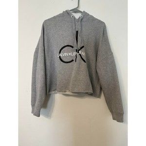 Calvin Klein Cozy Relaxed Fleece Logo Cropped Hoodie